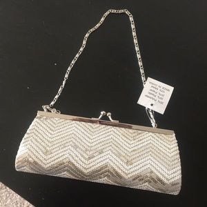 NWT Silver Clutch